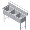 NSF listed triple bowl kitchen sink