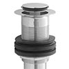 Push-to-close lavatory sink drain
