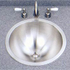 Round dual mount lavatory sink