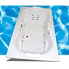 picture of a Swirl-Way Heathrow rectangular jetted tub, shown in white