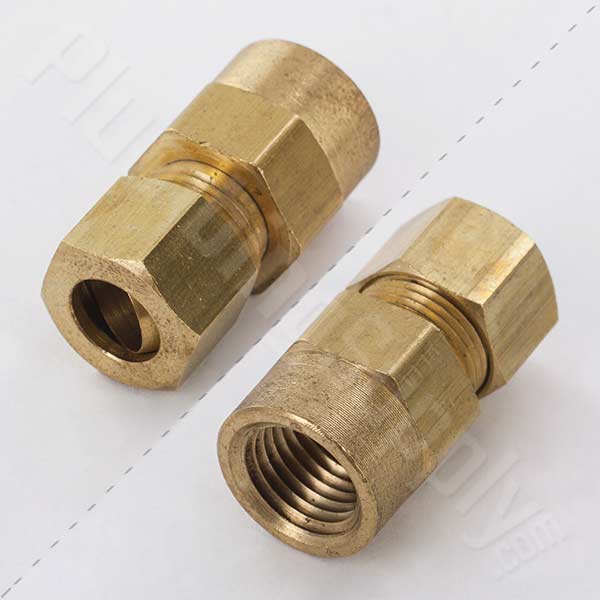 Compression Fitting, Adapter, Lead-Free Brass, 3/16 Compression x