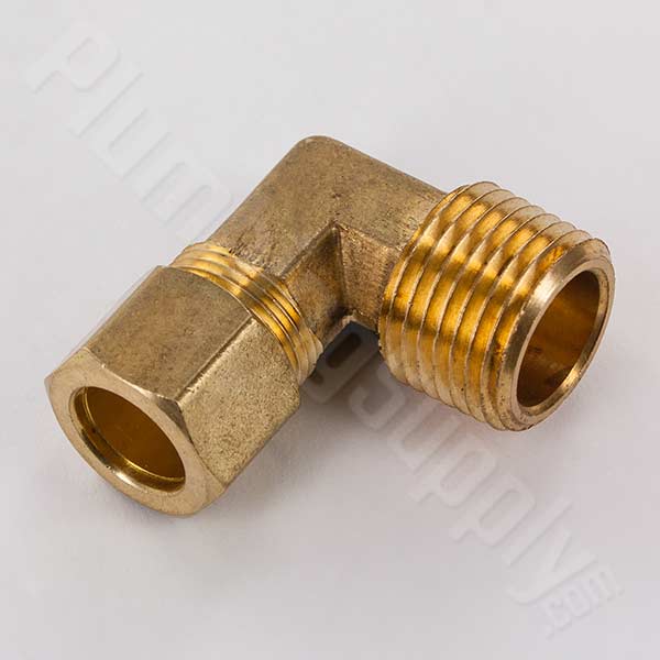 Brass 90 Degree Elbow (3/8 BSPT Male to 3/8 Compression)