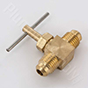 Photo of a straight style brass needle valve - flare x flare