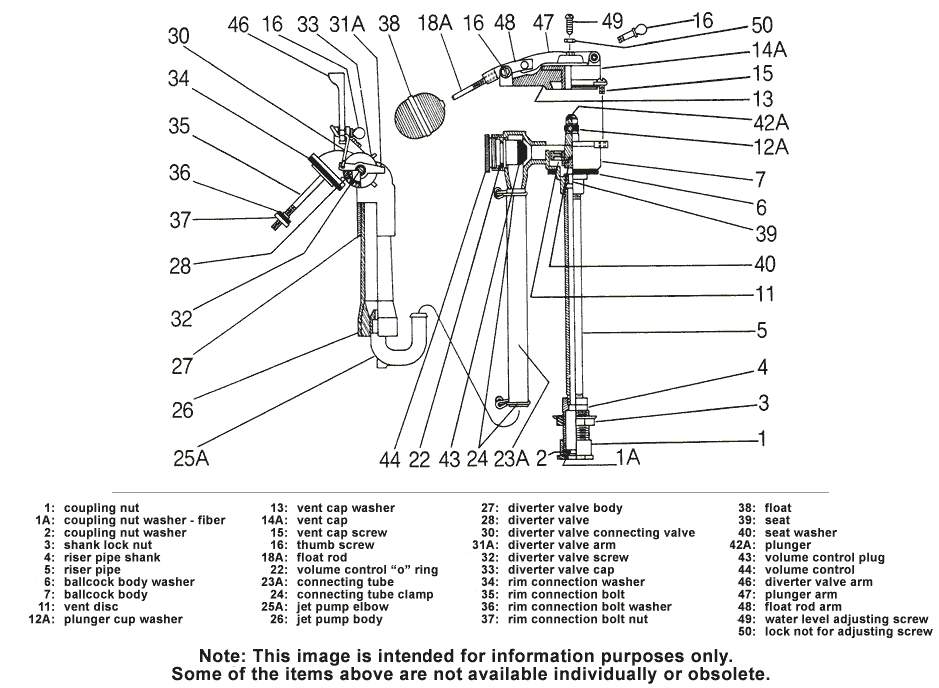 Toilet Ball Cock Fill Valve Parts 75