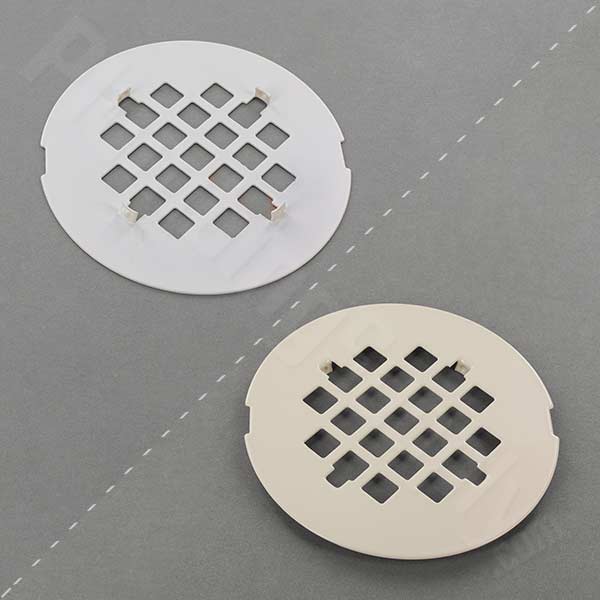 Shower drain covers for acrylic, fiberglass, metal, and tile