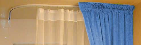 Shower Curtain Rods in many sizes, shapes, and finishes - L-Shaped Left Side Shower Track