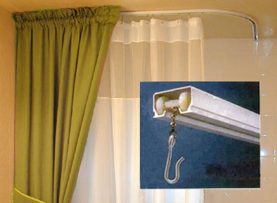 Ceiling Mount Double Curtain Rod 