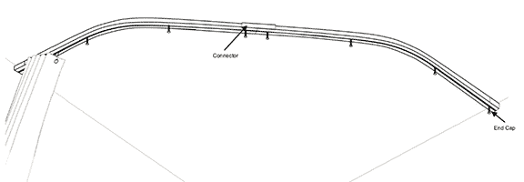 Neo-angle shower rod installation example