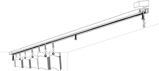 Straight shower rod installation example