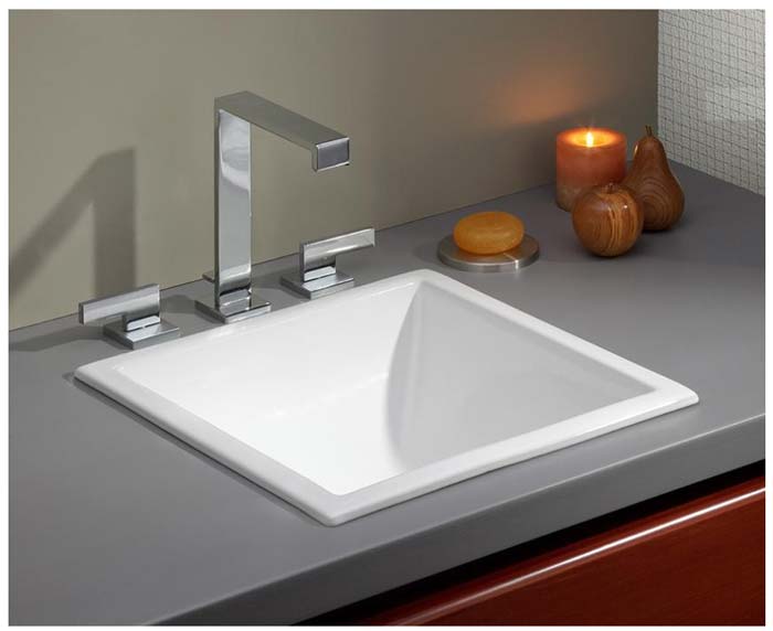 square dropin bathroom sink