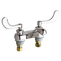 Chicago centerset faucet with wrist blade handles