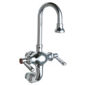 Chicago vertical wall mount inlet gooseneck faucet