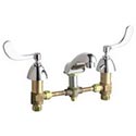 Chicago widespread faucet with wrist blade handles