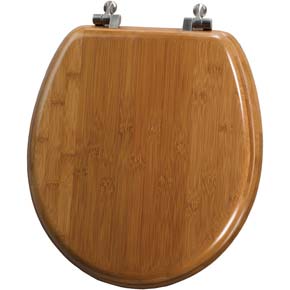 Round bamboo toilet seat