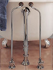 Double offset tub supplies for wall mount faucets