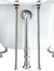 Braided stainless flex line for clawfoot tubs