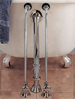 Single offset tub supplies for wall mount faucets