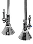 Shut-off valves for rigid tub supplies