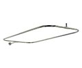 Rectangle shower rod with end wall support
