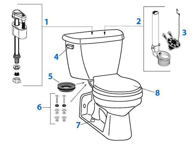 Toilet discount lid parts
