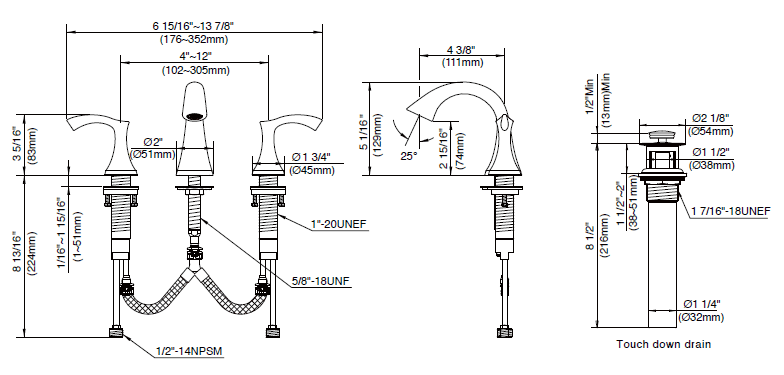 Danze Antioch Bathroom Sink And Tub Shower Faucets