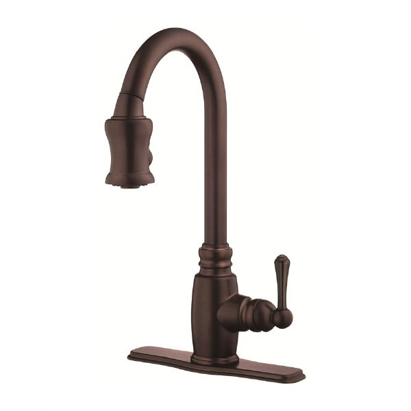 Tumbled Bronze pull-out kitchen faucet