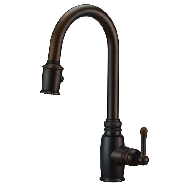 Tumbled Bronze pull-out kitchen faucet