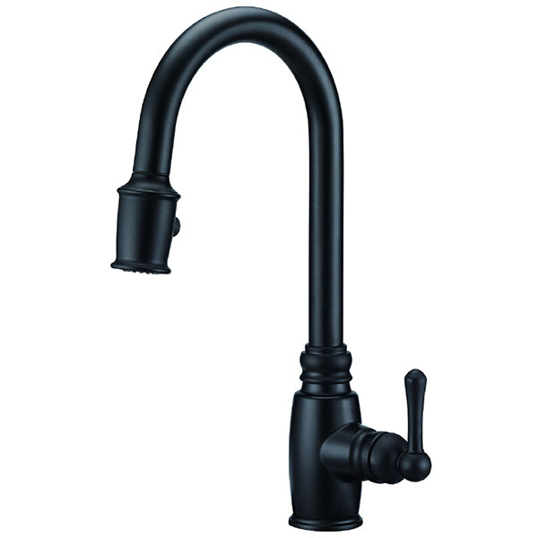 Satin Black pull-out kitchen faucet