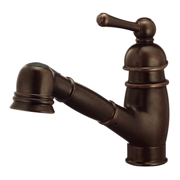 Danze tumbled bronze pull-out spout victorian faucet