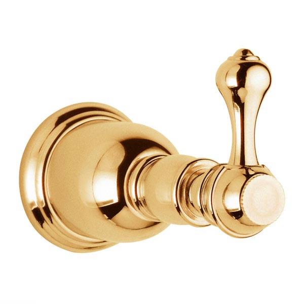Robe hook in polished brass finish