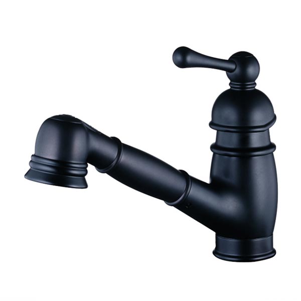 Satin Black pull-out kitchen faucet