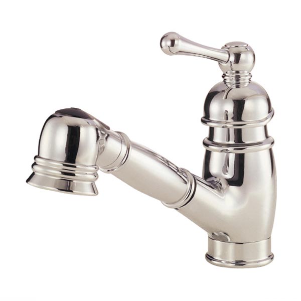 Polished Nickel pull-out kitchen faucet
