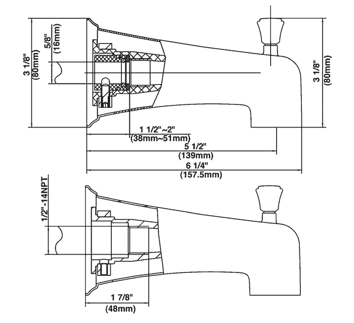 Deluxe Danze® Tub Spouts