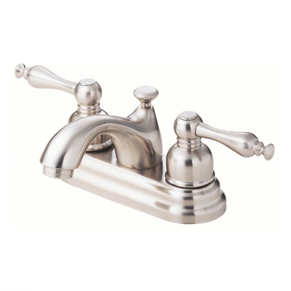Brushed Nickel low spout bathroom faucet