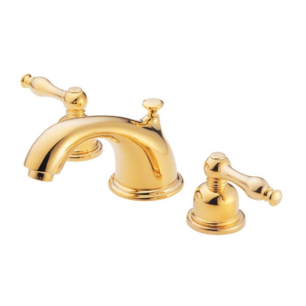 Polished Brass widespread bathroom faucet