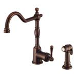 Opulence kitchen single handle faucet with side spray