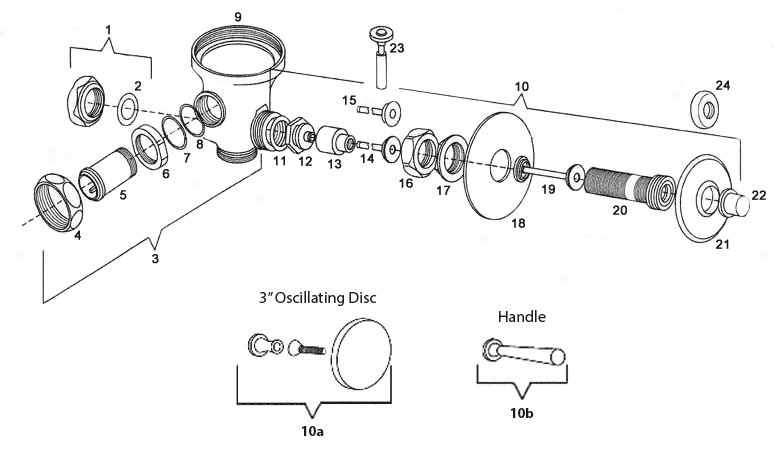 Delany Manual Concealed Valve parts