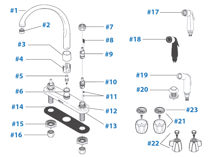 delta kitchen sink faucet repair