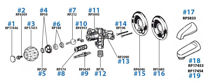 Delta Bathtub And Shower Valve Repair Parts