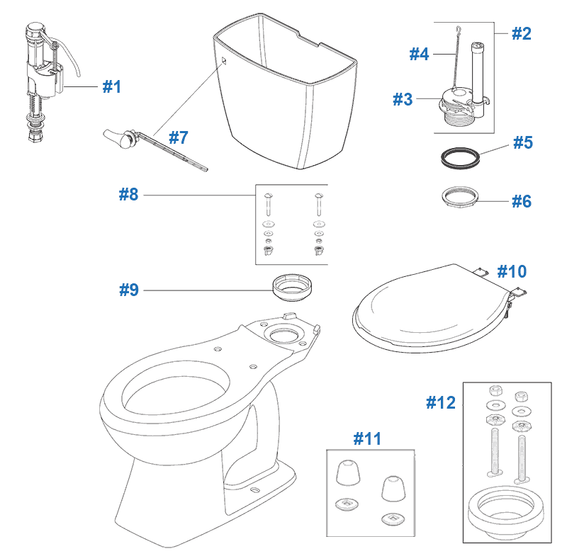 Delta Foundations Toilet Repair Parts