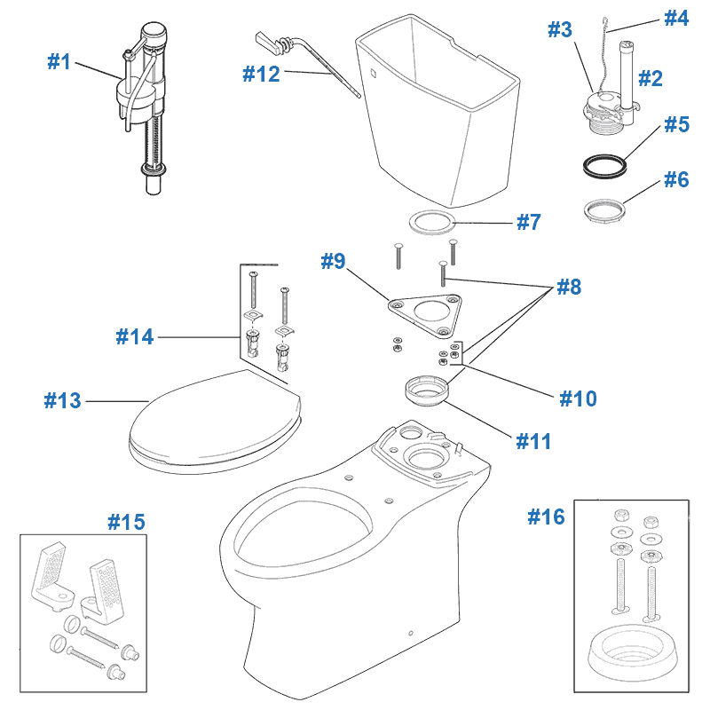Repair & Replacement Parts for Delta Riosa Toilets