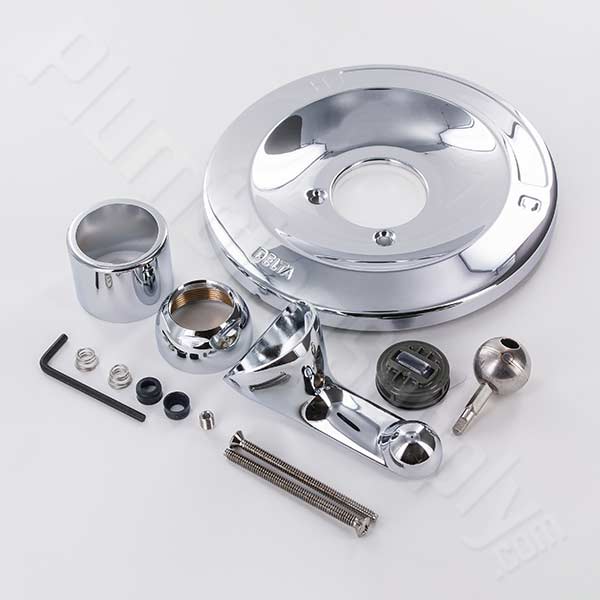Chrome tub/shower trim kit with matching lever handle for Delta