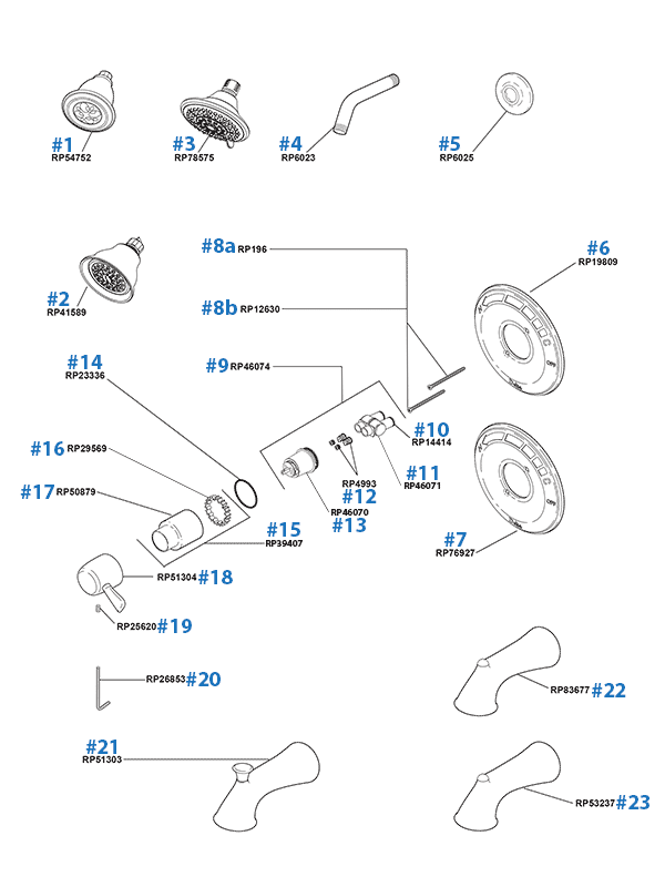 Lahara Series Shower Parts By Delta Showerarms Showerheads