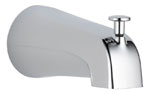 Photo of a diverter style chrome tub spout