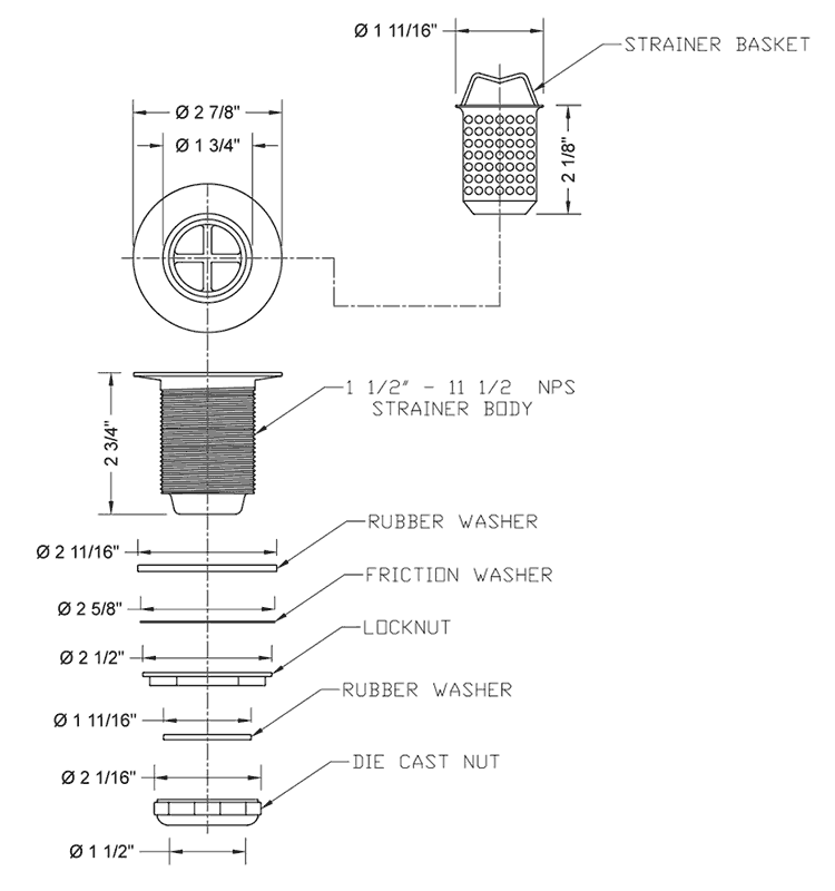 Small Basket Strainers For Bar Prep Sinks