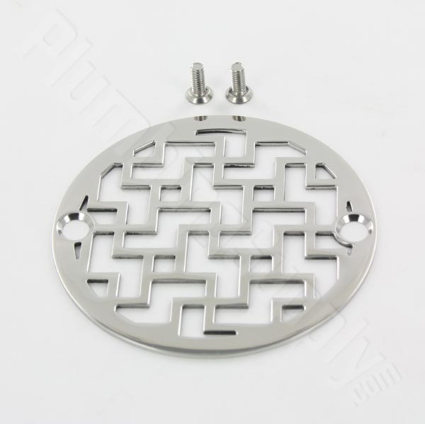 Shower Drain Cover, 3.25 Round, Geometric Squares No. 1 Design by