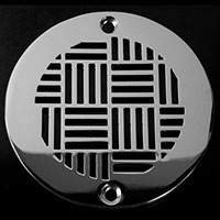 Parquet pattern round drain