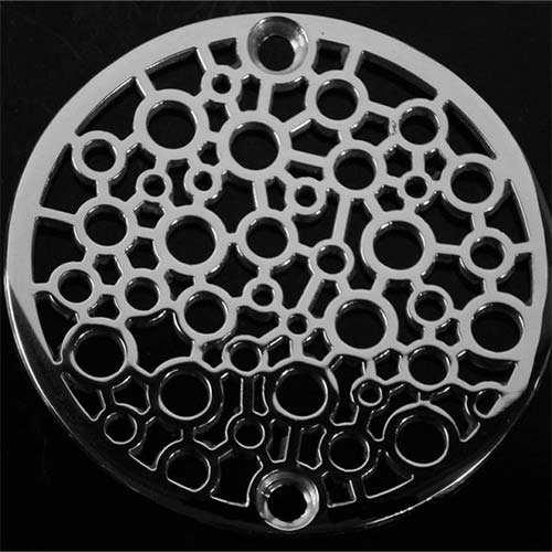 Shower Drain Cover, 3.25 Round, Geometric Squares No. 1 Design by Designer  Drains 