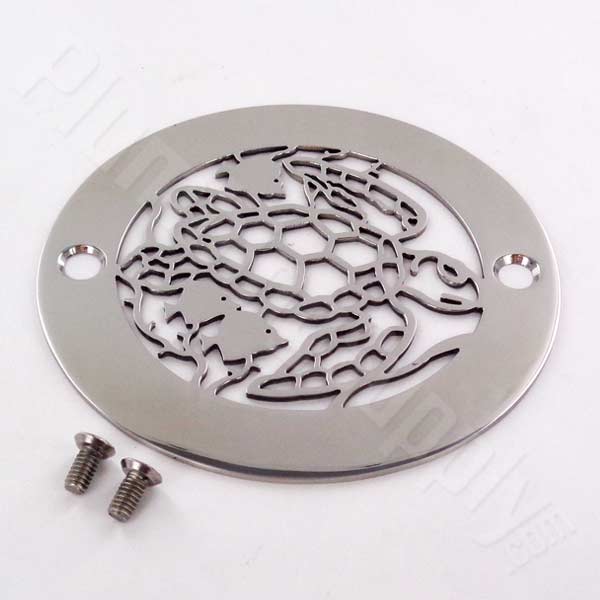 3.25 Inch Round Shower Drain Cover | Classic Scrolls No. 4