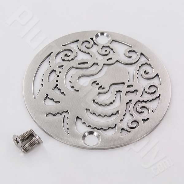 Shower Drain, 3.25 Diameter, Octopus Design by Designer Drains 